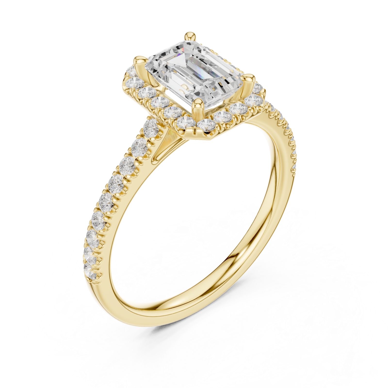 Gold Lustrous Elegance Halo Ring Right View