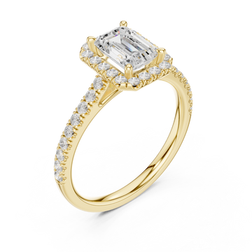 Gold Lustrous Elegance Halo Ring Right View