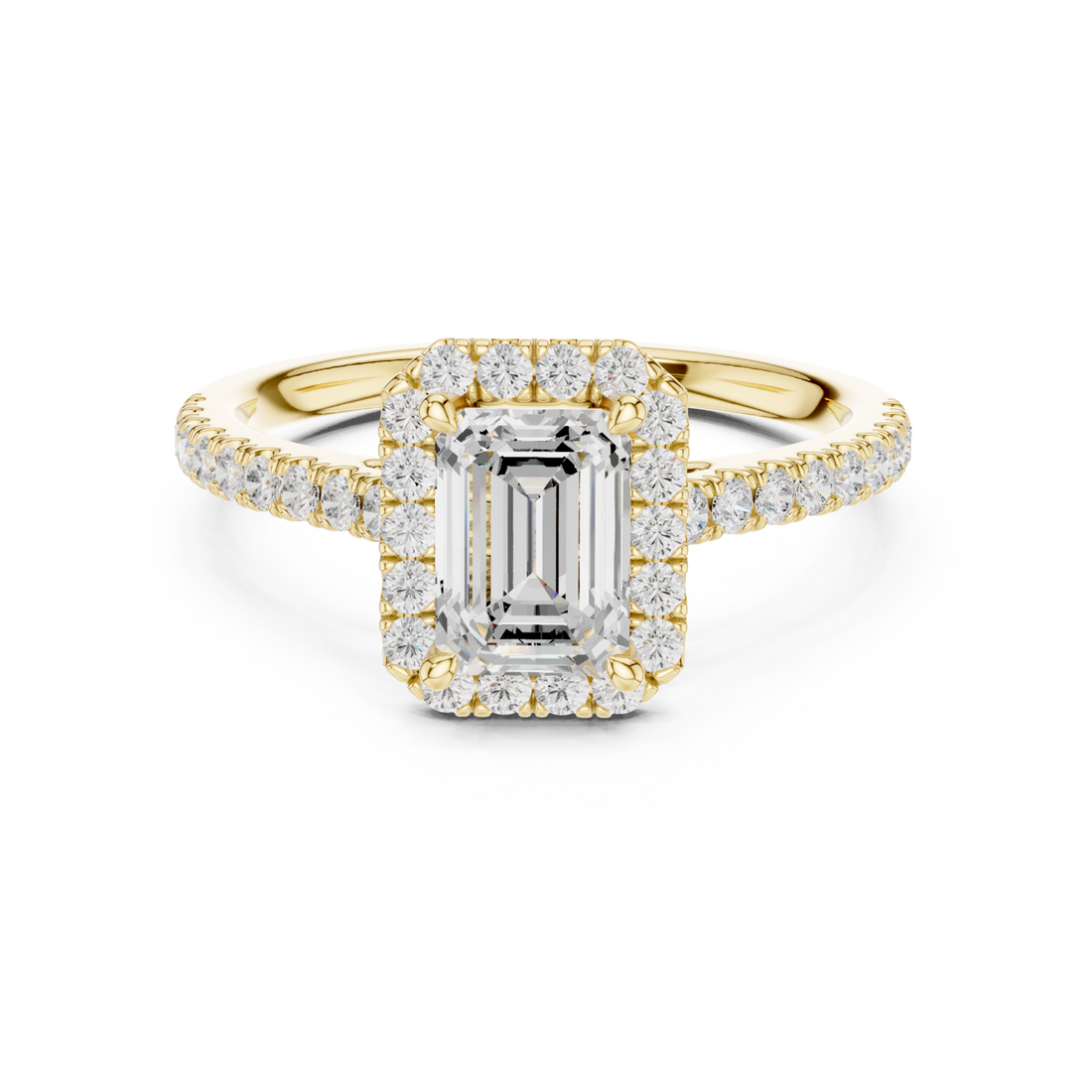 Gold Lustrous Elegance Halo Ring Right View