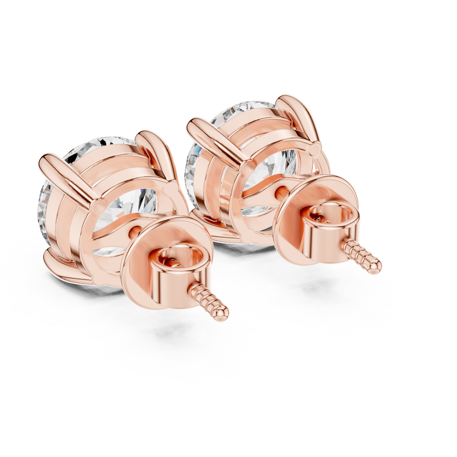  Rose Gold Pure Radiance Stud Earrings Side View