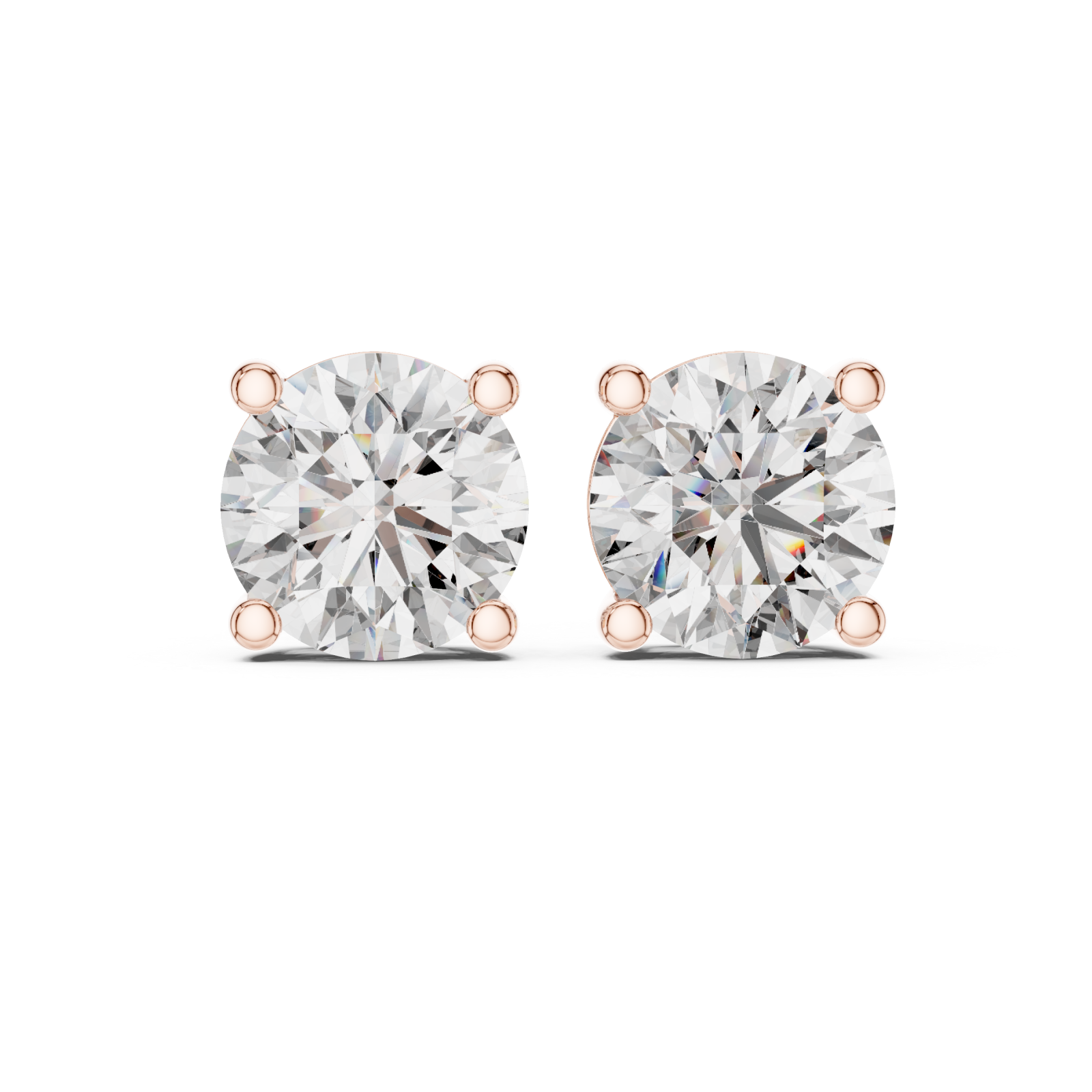  Rose Gold Pure Radiance Stud Earrings Front View