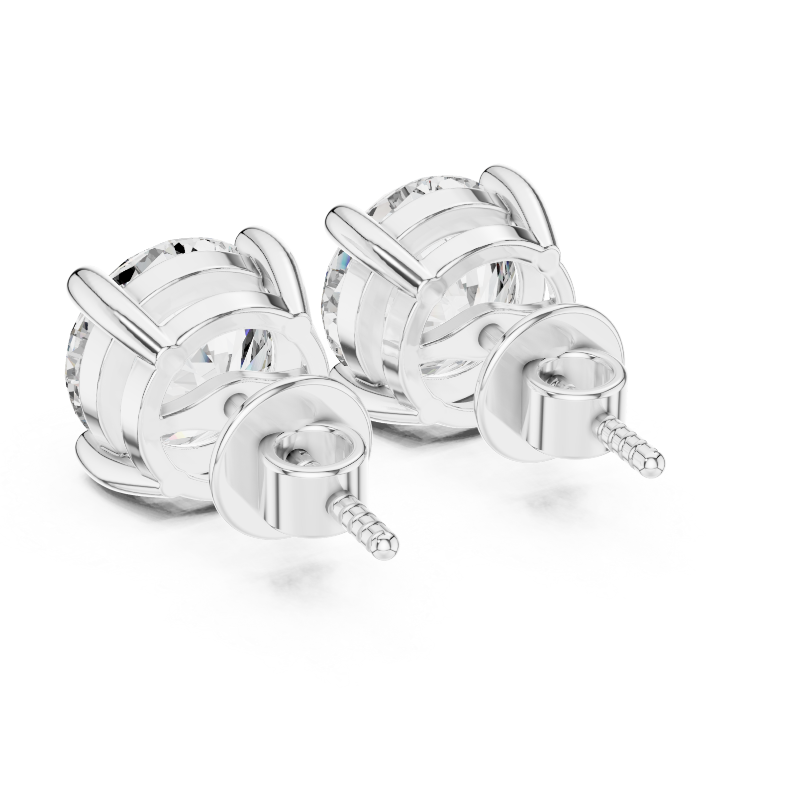  White Gold Pure Radiance Stud Earrings Side View