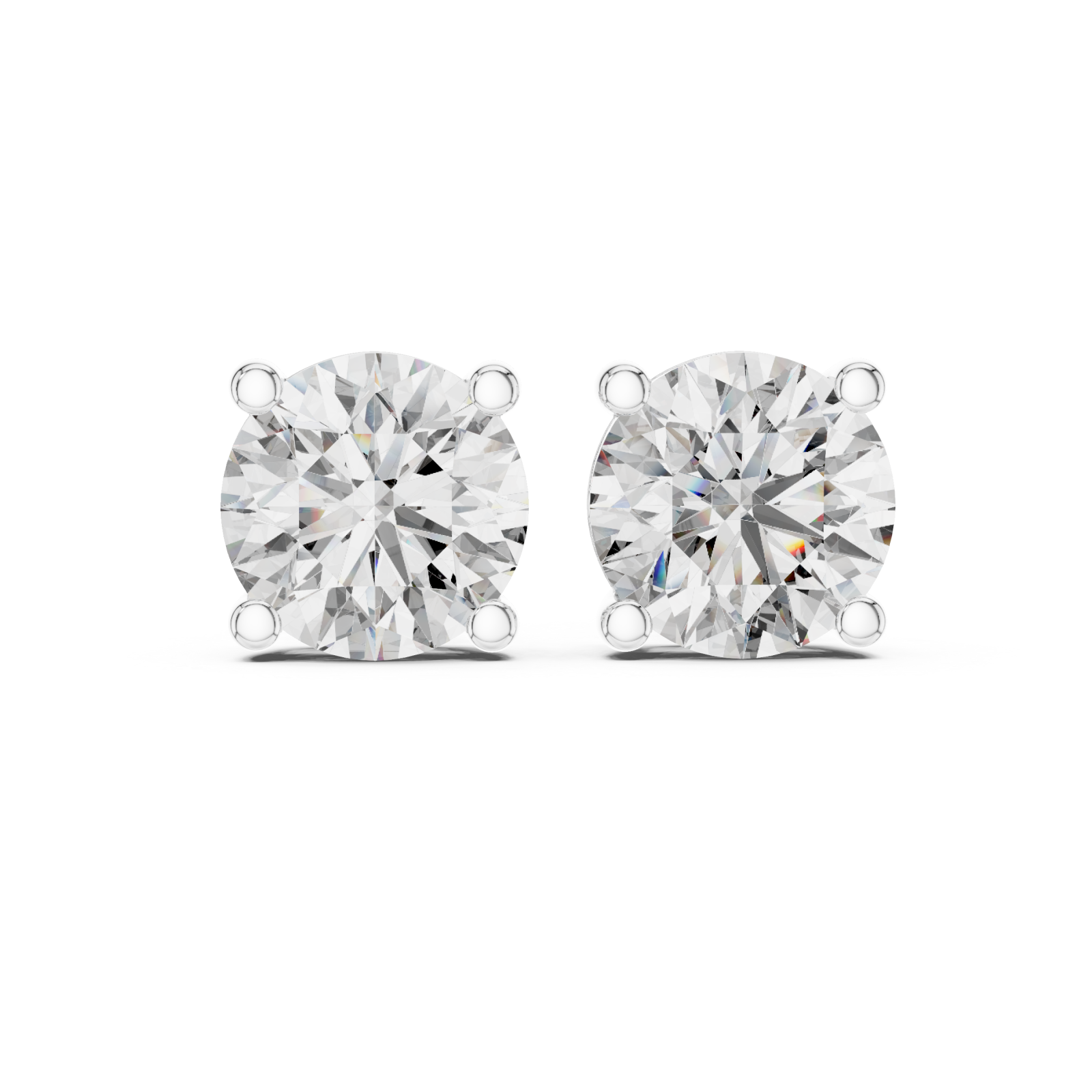 White Gold Pure Radiance Stud Earrings Front View