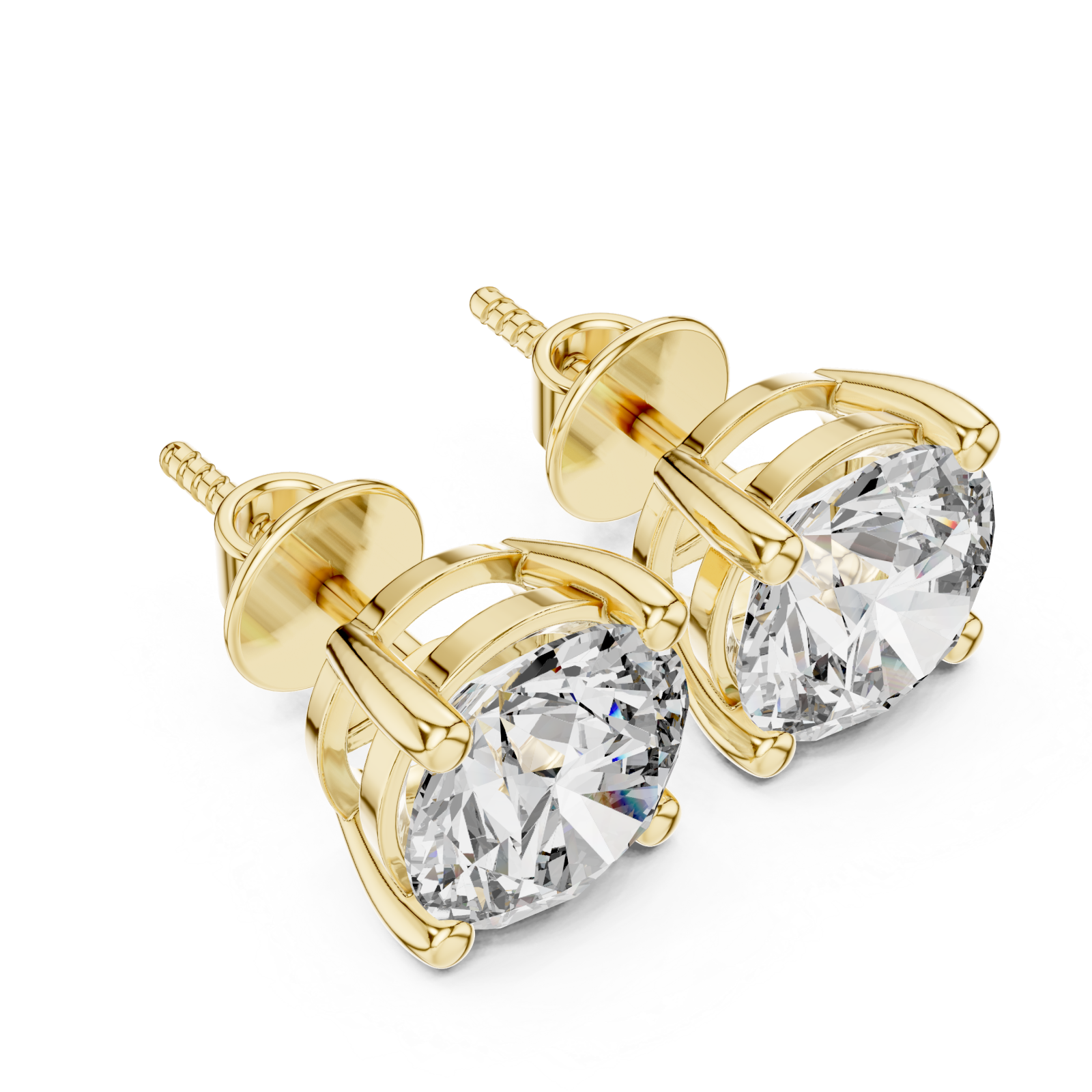 Gold Pure Radiance Stud Earrings Right View