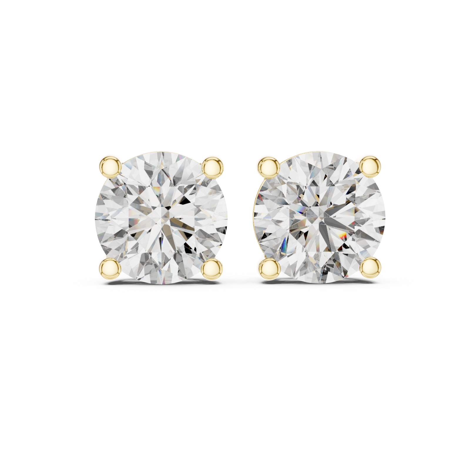  Gold Pure Radiance Stud Earrings Front View