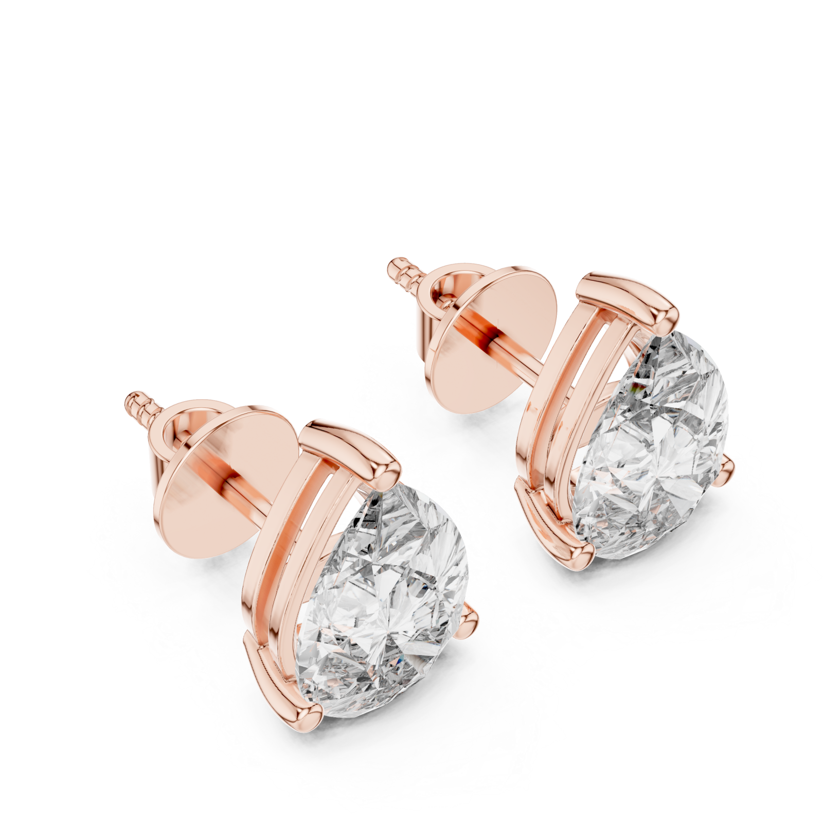  Rose Gold Celestial Droplet Stud Earrings Right View