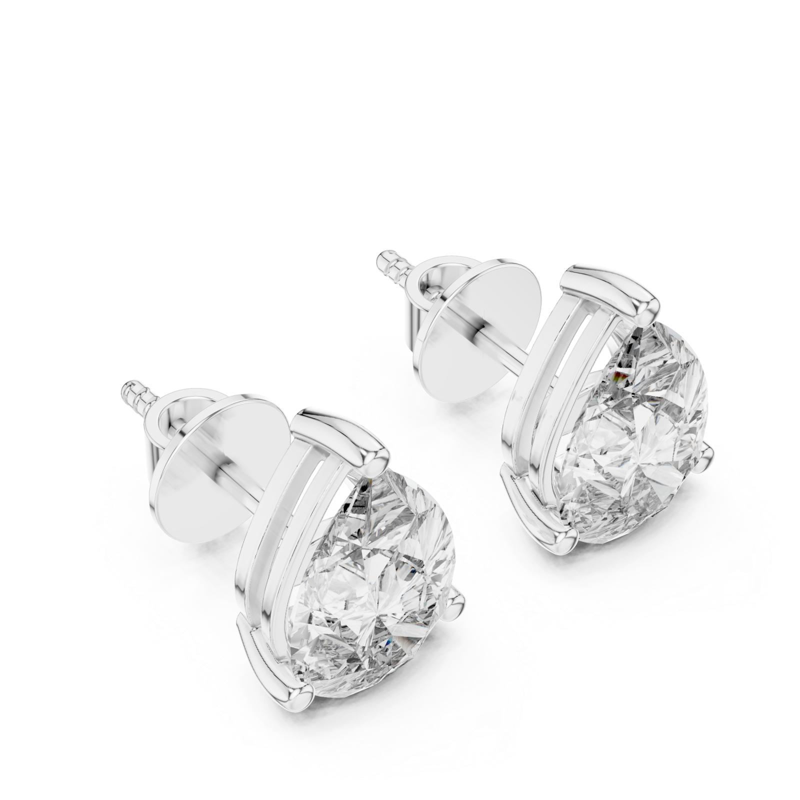 White Gold Celestial Droplet Stud Earrings Right View