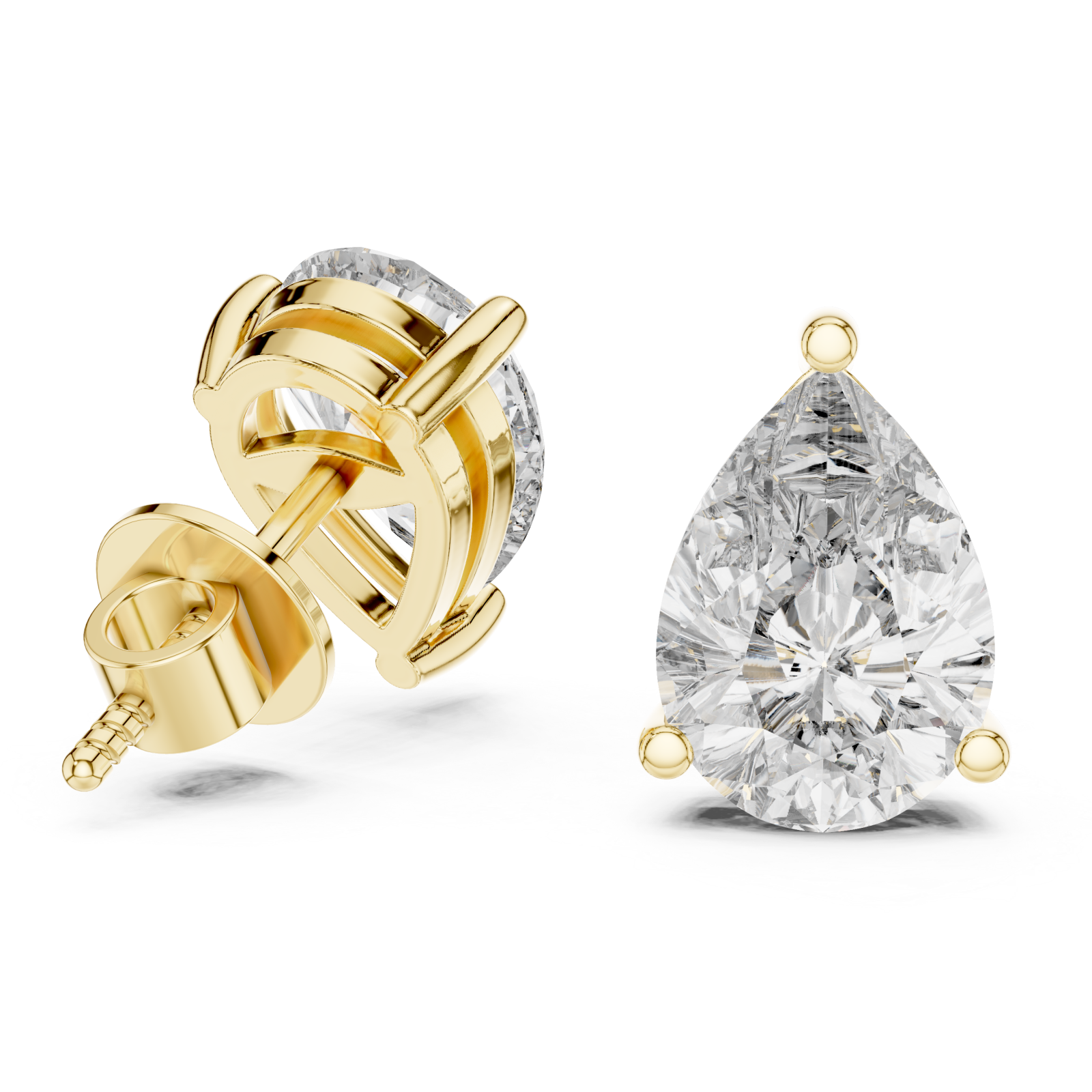  Gold Celestial Droplet Stud Earrings Left View