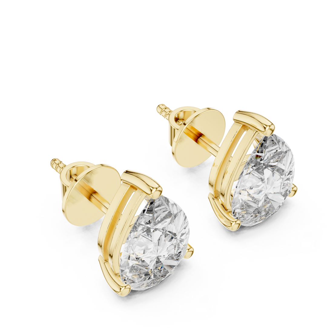 Gold Celestial Droplet Stud Earrings Right View