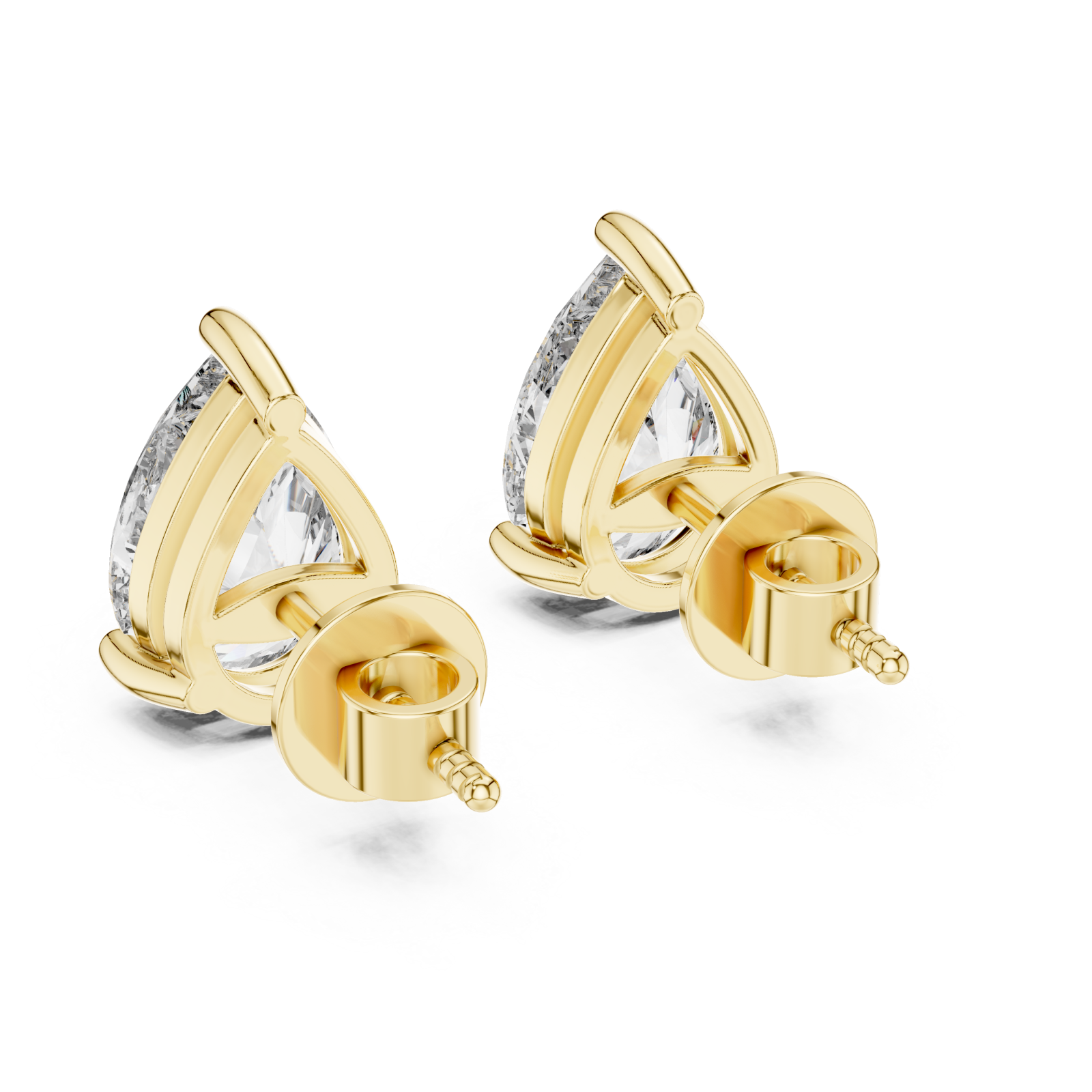  Gold Celestial Droplet Stud Earrings Side View