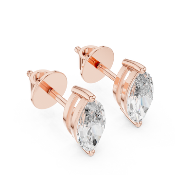  Rose Gold Ethereal Marquise Stud Earrings Right View