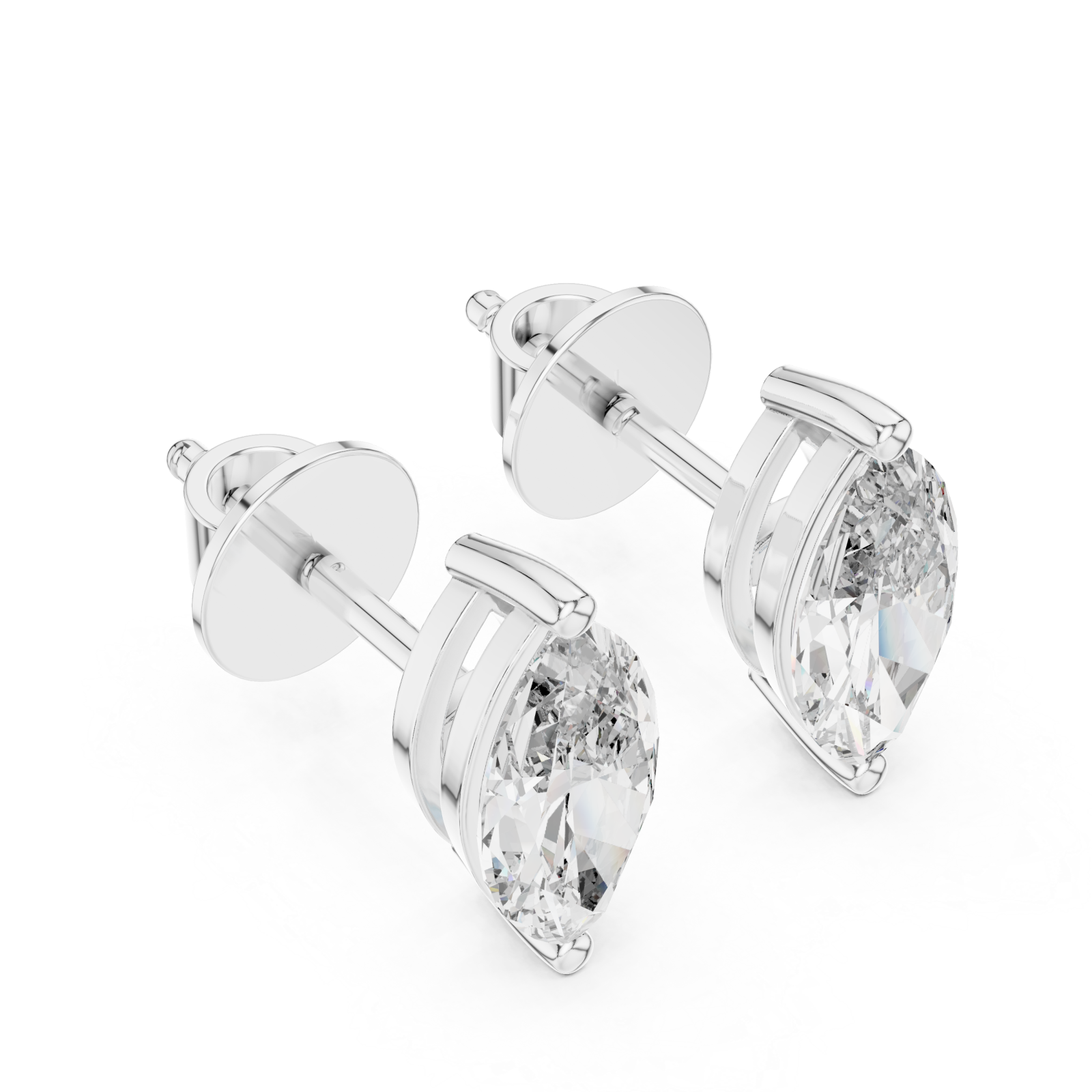 White Gold Ethereal Marquise Stud Earrings Right View