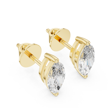 Gold Ethereal Marquise Stud Earrings Right View