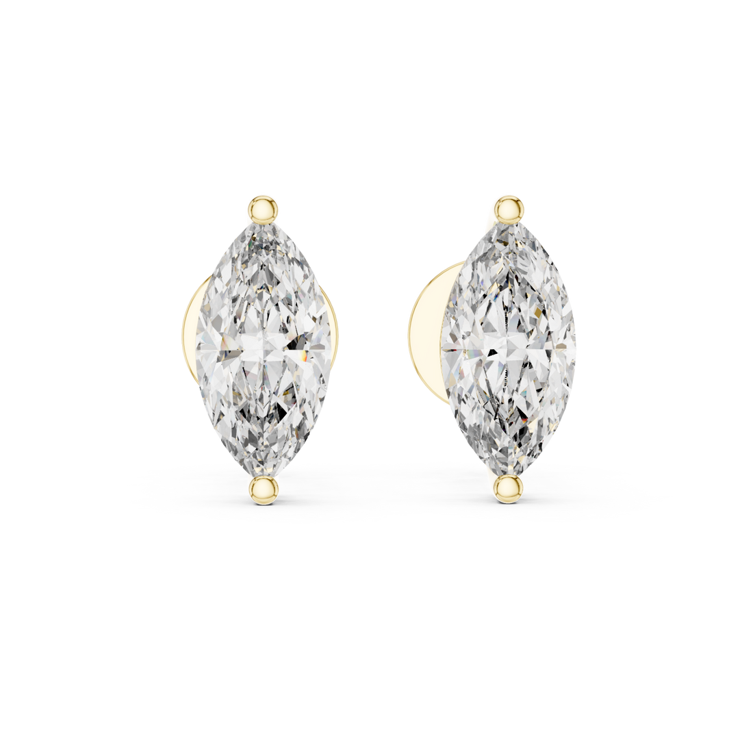 Gold Ethereal Marquise Stud Earrings Right View