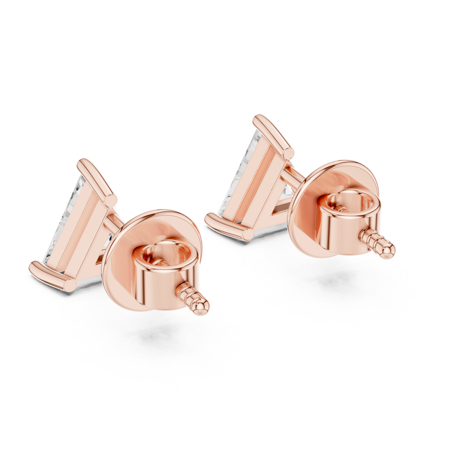  Rose Gold Crystal Apex Luxe Stud Earrings Side View