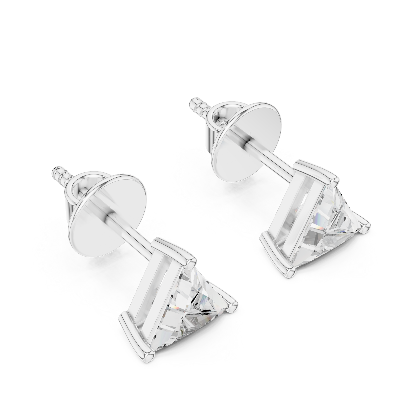  White Gold Crystal Apex Luxe Stud Earrings Right View