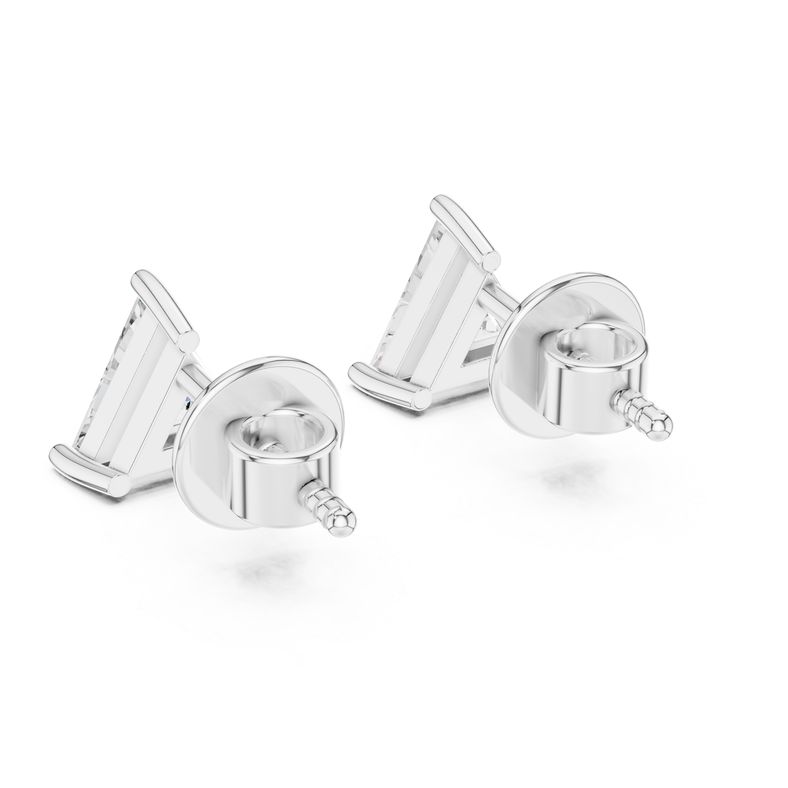  White Gold Crystal Apex Luxe Stud Earrings Side View
