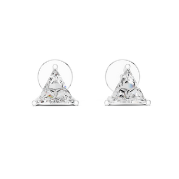  White Gold Crystal Apex Luxe Stud Earrings Front View