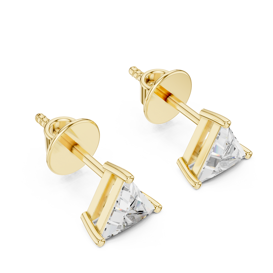 Gold Crystal Apex Luxe Stud Earrings Right View
