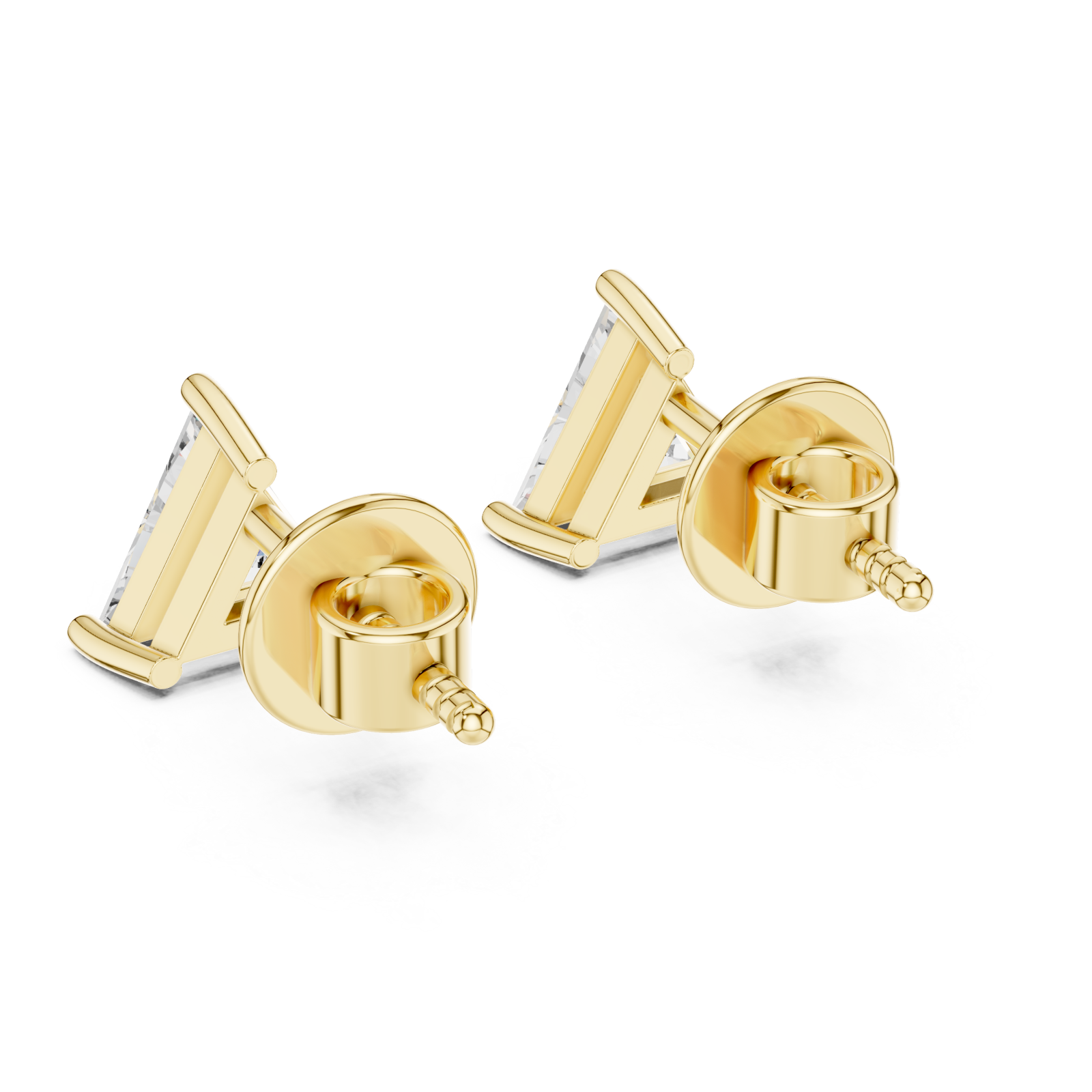  Gold Crystal Apex Luxe Stud Earrings Side View
