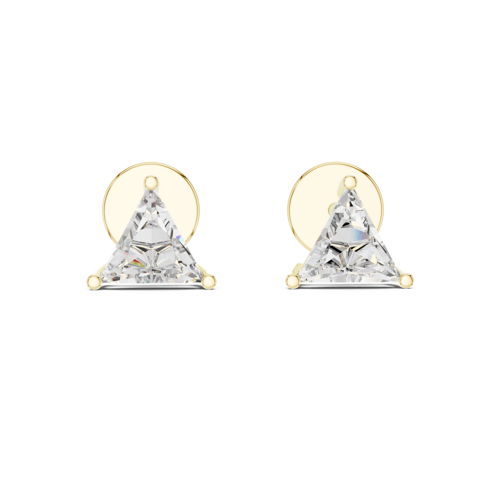  Gold Crystal Apex Luxe Stud Earrings Front View
