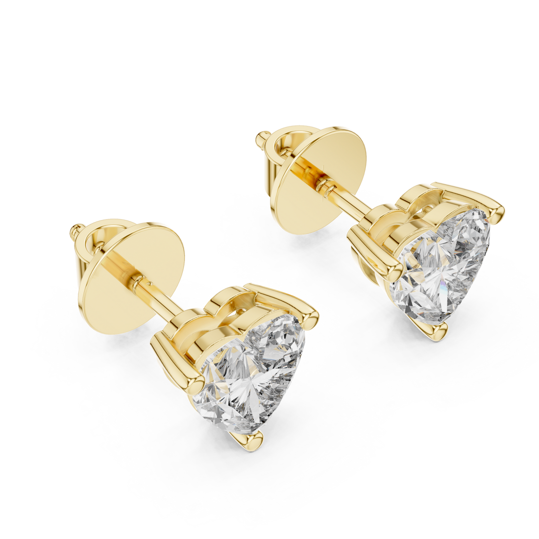Gold Luminous Heart Embrace Stud Earrings Right View
