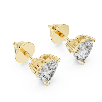 Gold Luminous Heart Embrace Stud Earrings Right View