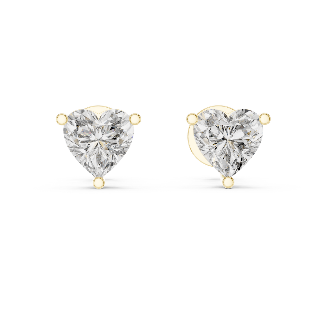Gold Luminous Heart Embrace Stud Earrings Right View