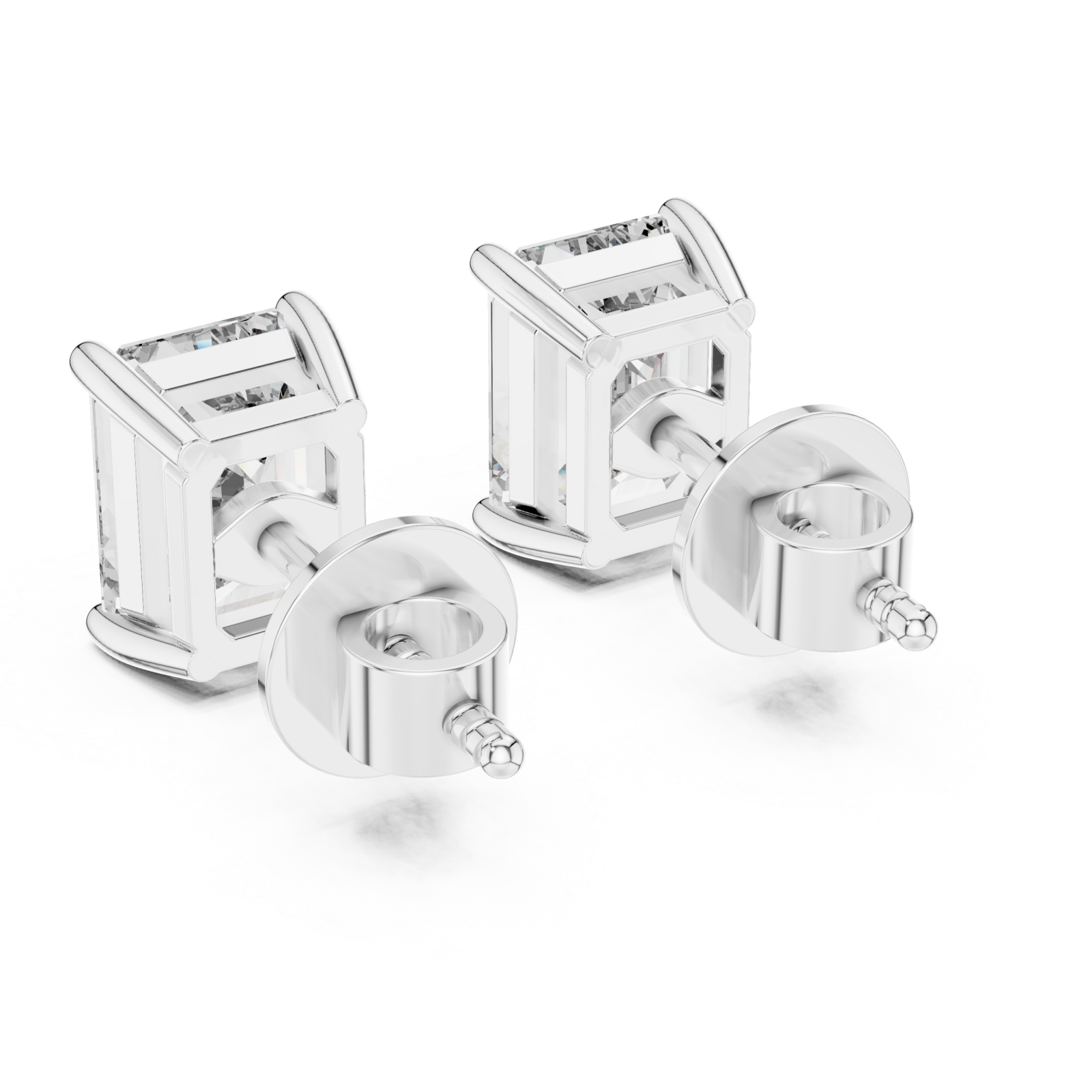  White Gold Sophia Grace Stud Earrings Side View