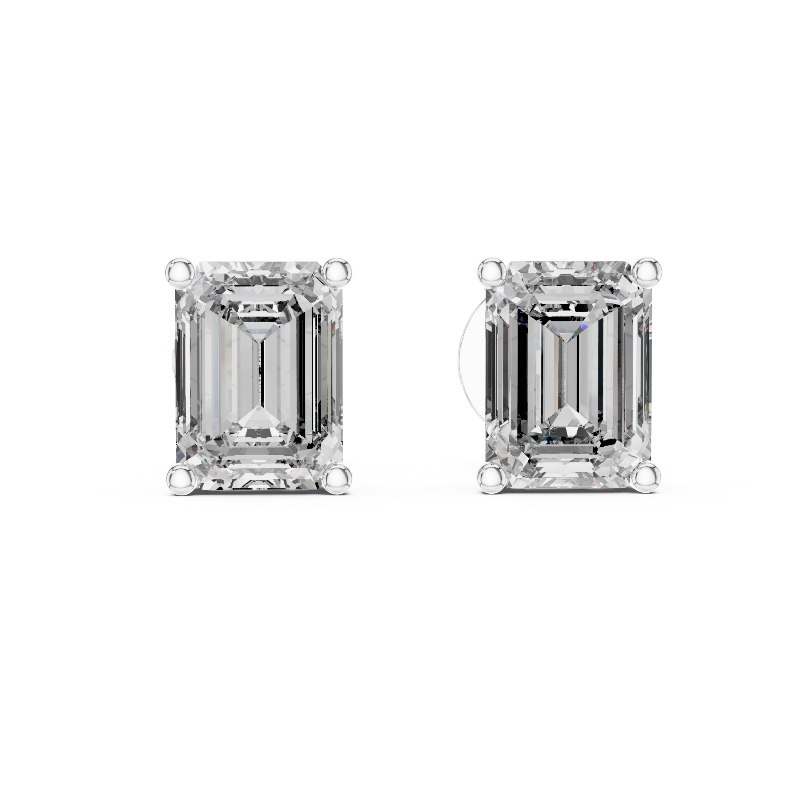  White Gold Sophia Grace Stud Earrings Front View