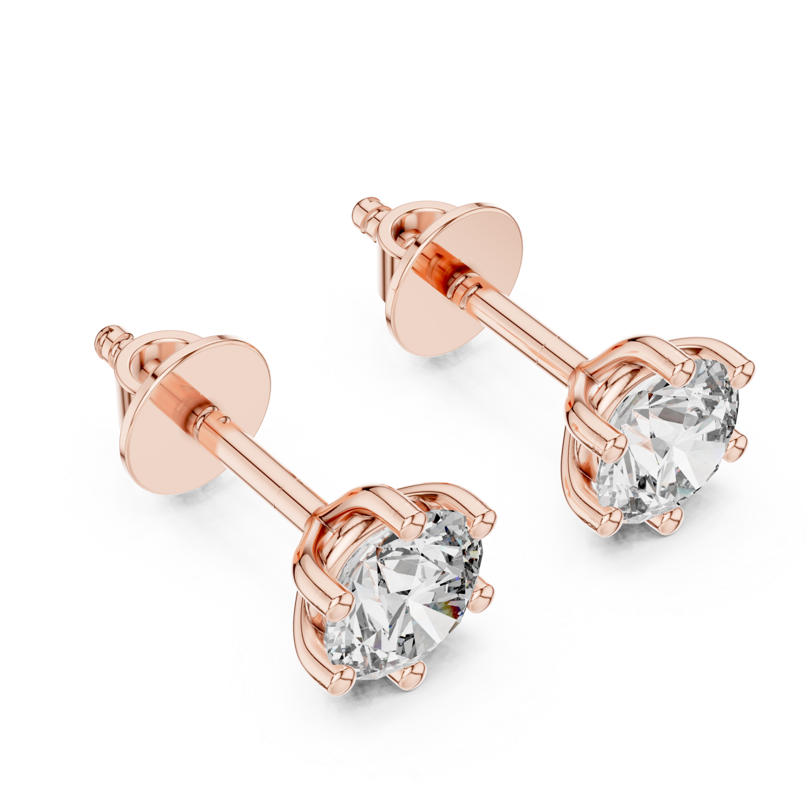  Rose Gold Promise Gleam Stud Earrings Right View