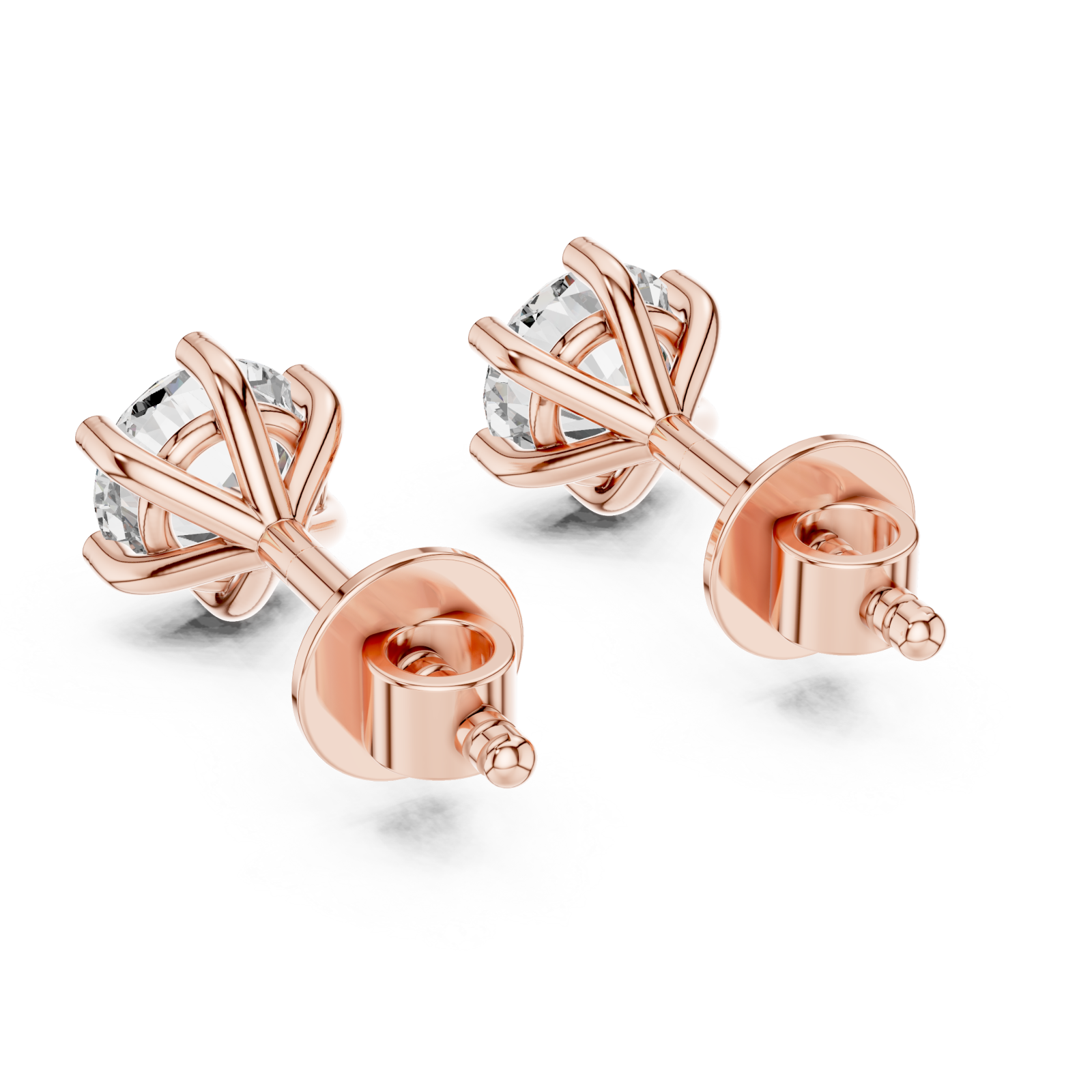  Rose Gold Promise Gleam Stud Earrings Side View