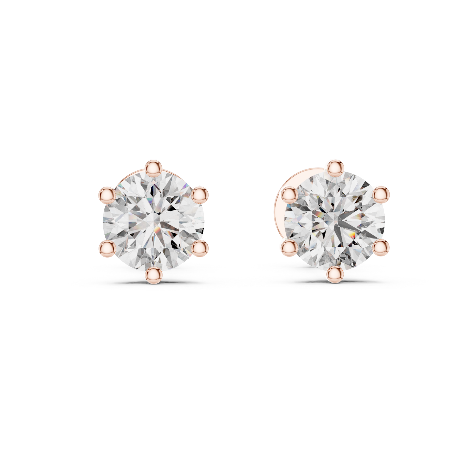  Rose Gold Promise Gleam Stud Earrings Front View