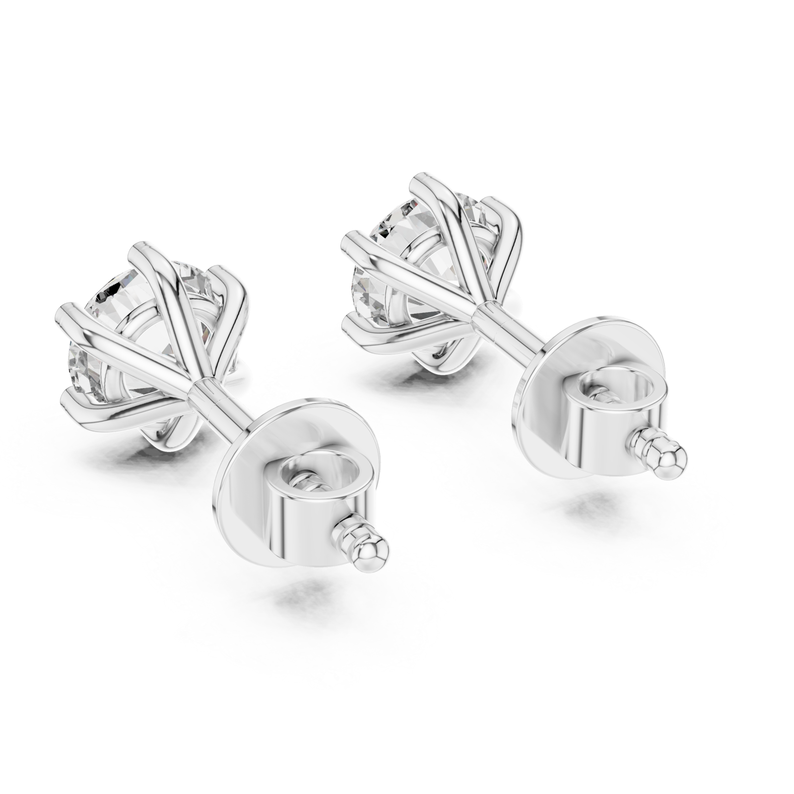  White Gold Promise Gleam Stud Earrings Side View