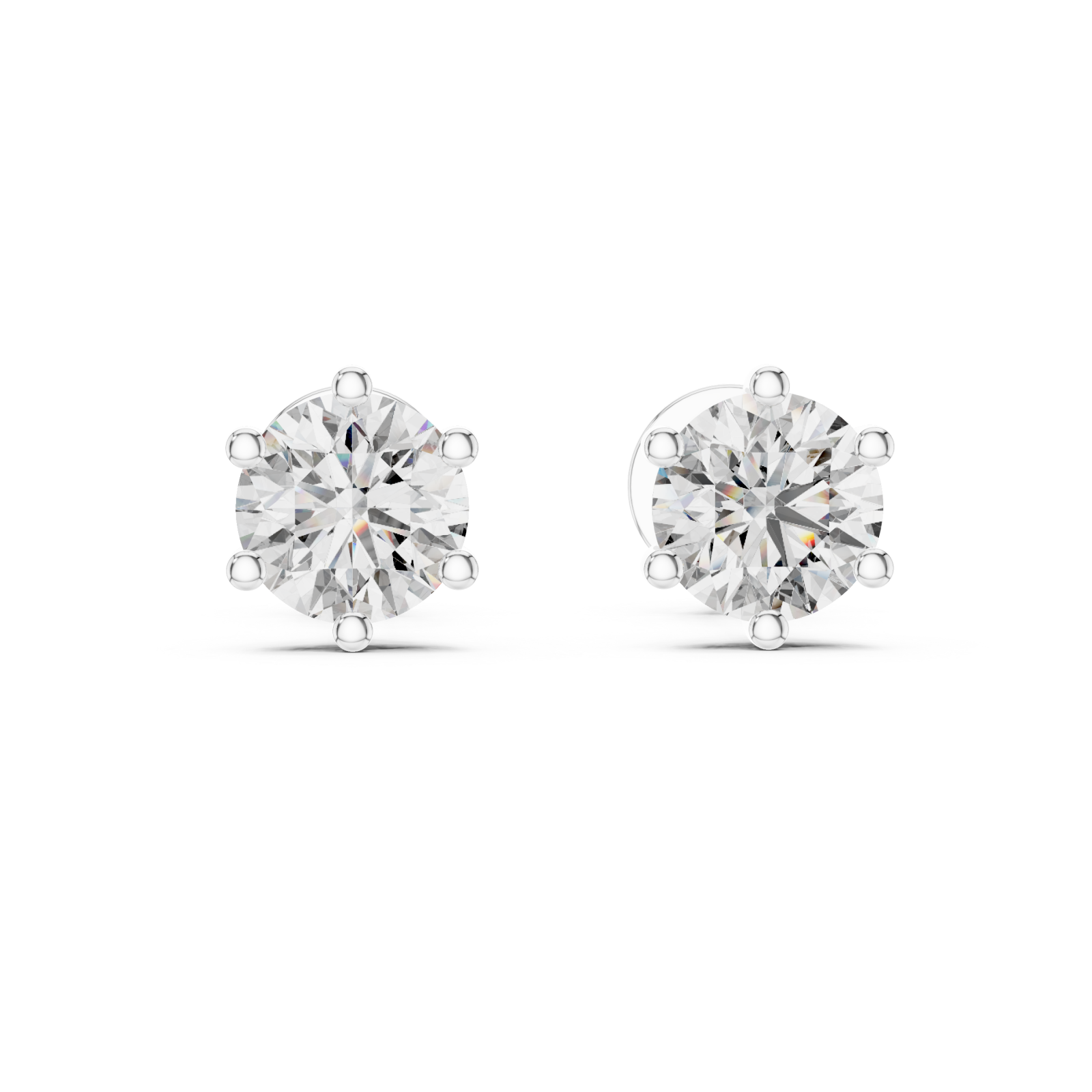  White Gold Promise Gleam Stud Earrings Front View