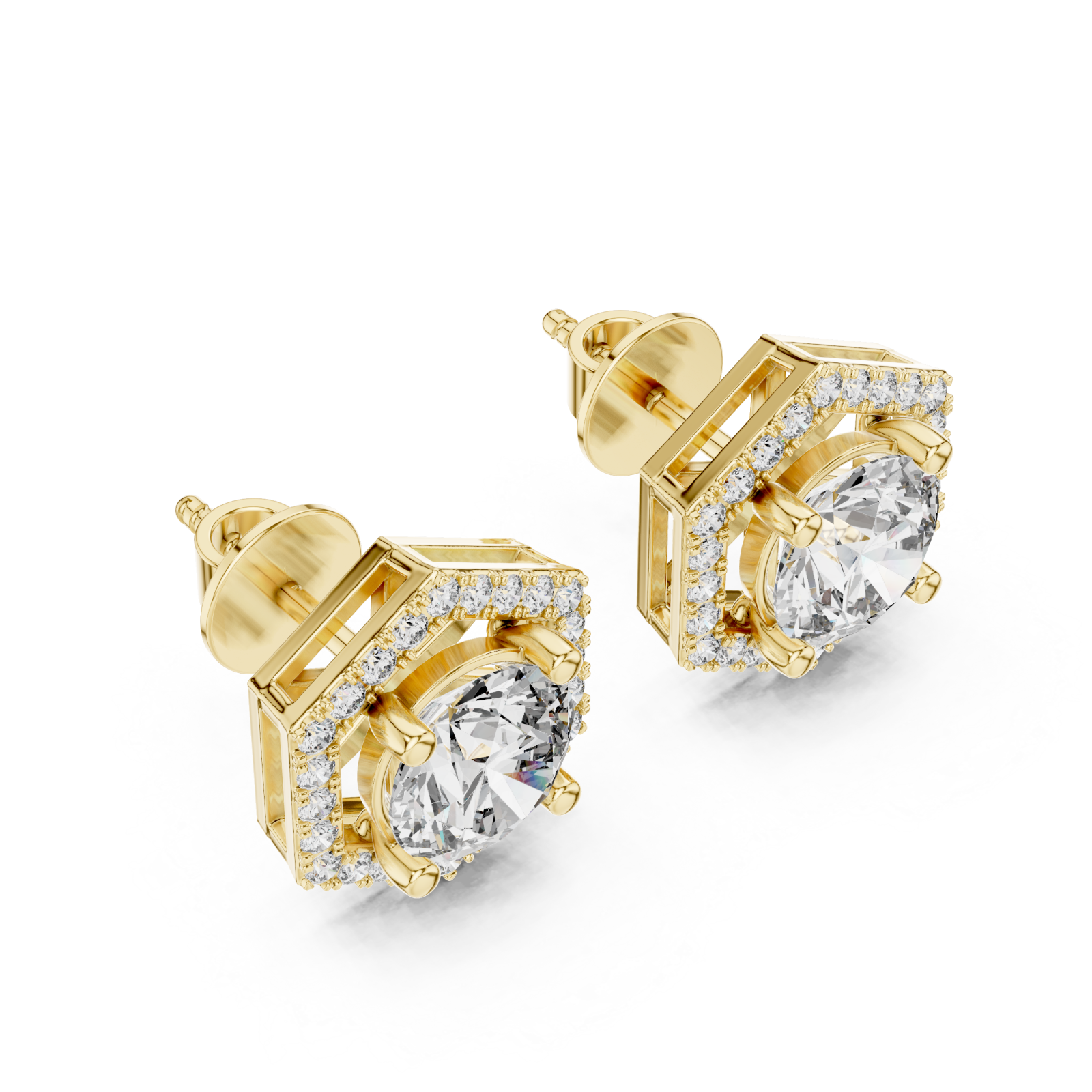Gold Celestial Aura Stud Earrings Right View