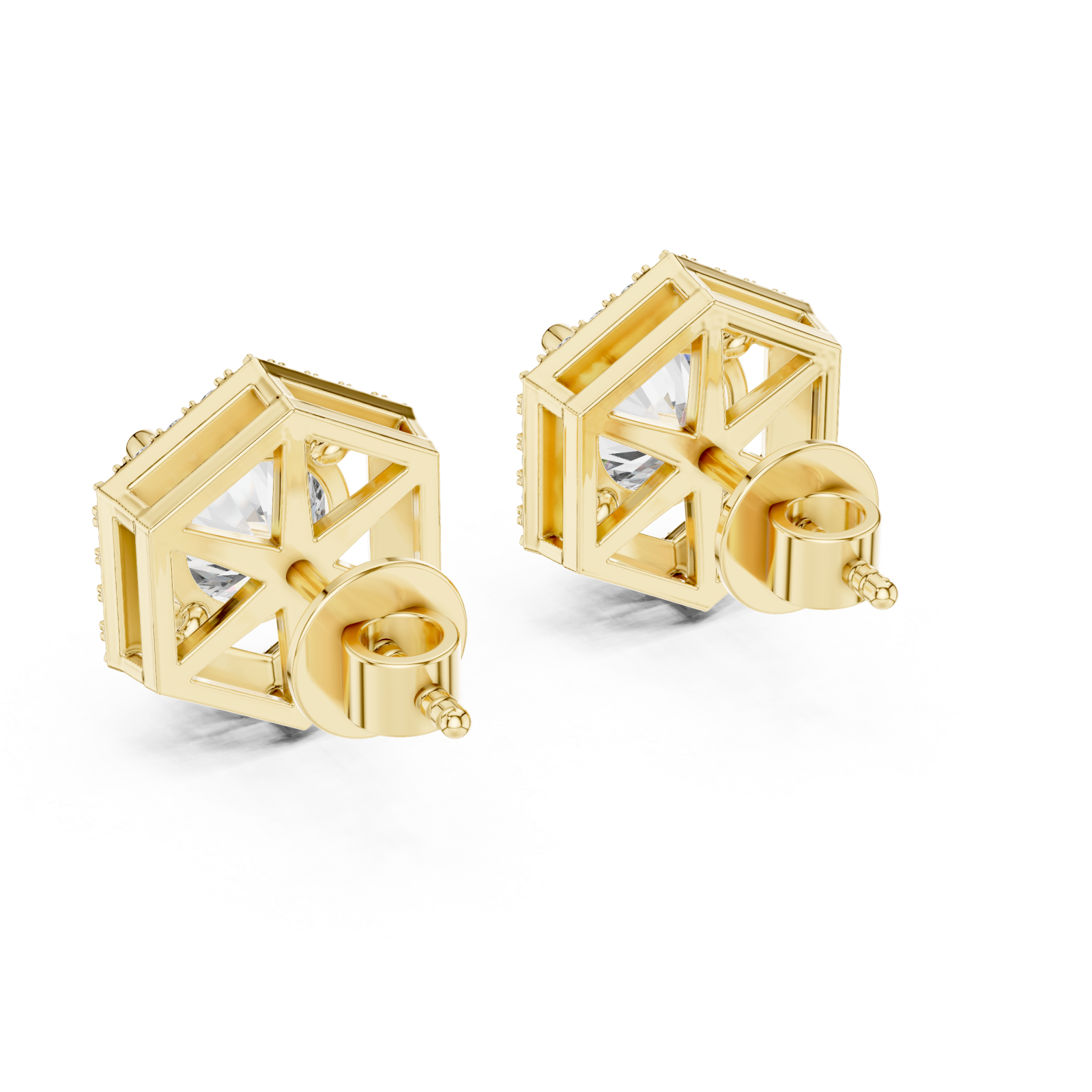  Gold Celestial Aura Stud Earrings Side View