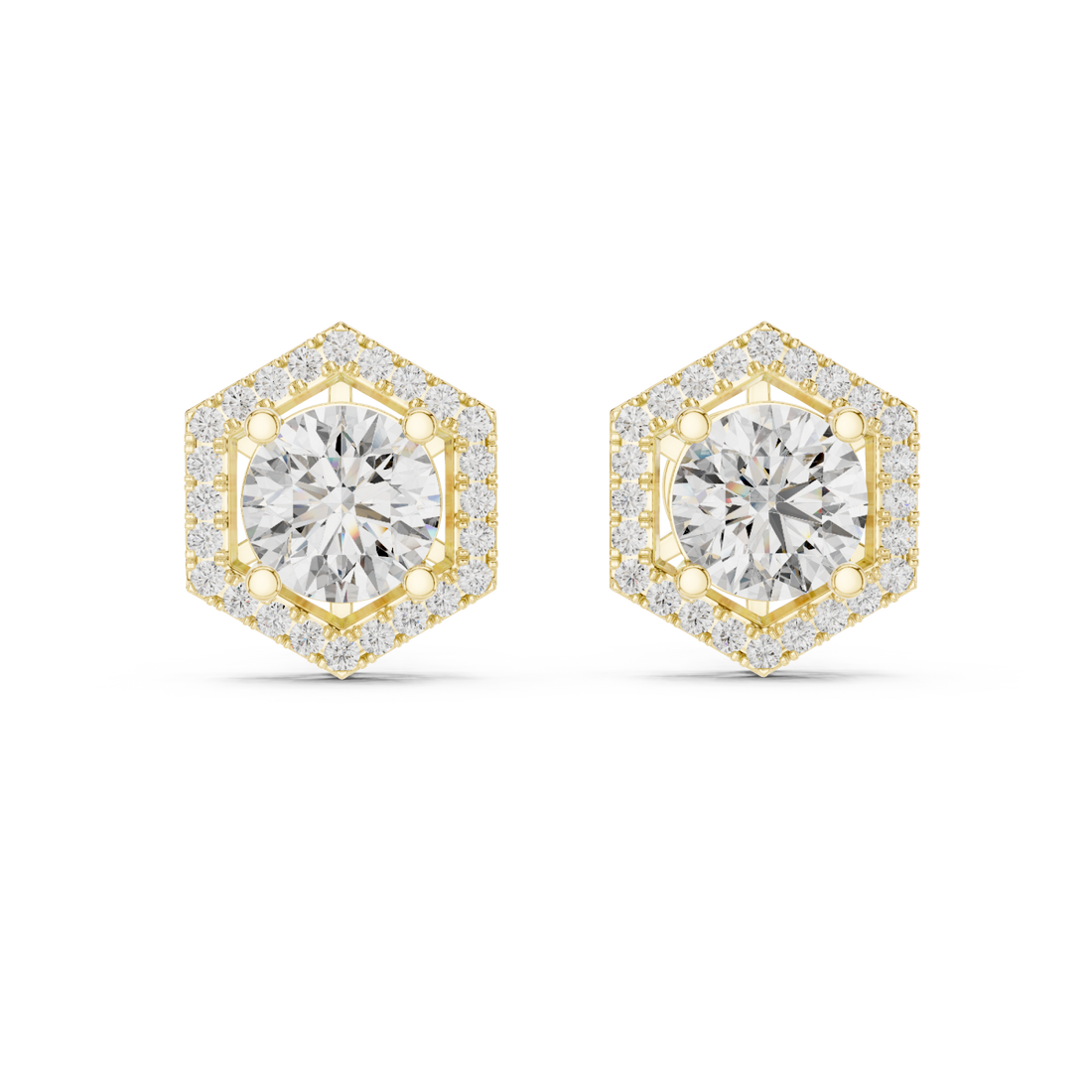 Gold Celestial Aura Stud Earrings Right View