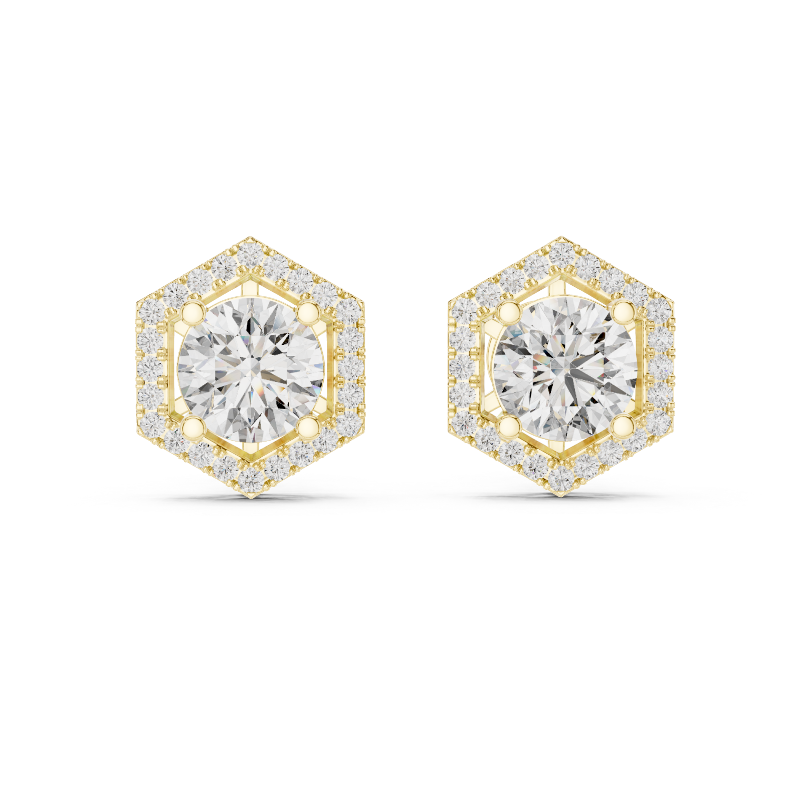  Gold Celestial Aura Stud Earrings Front View