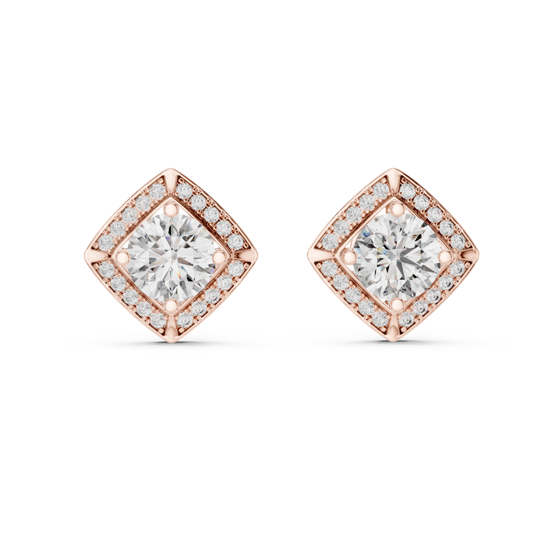  Rose Gold Celestial Radiance Stud Earrings Right View