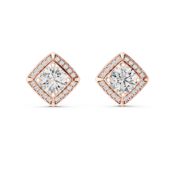  Rose Gold Celestial Radiance Stud Earrings Front View