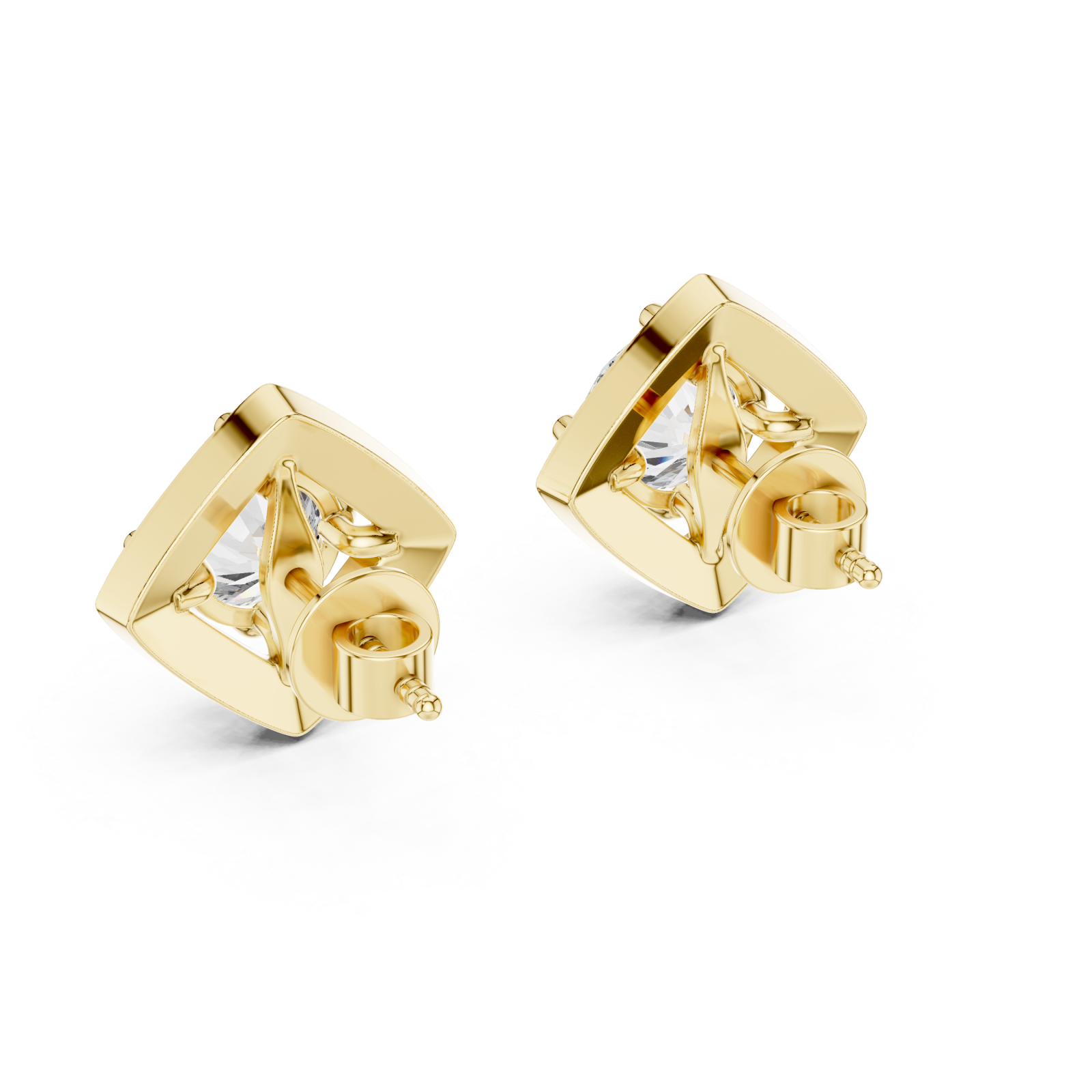 Gold Celestial Radiance Stud Earrings Side View