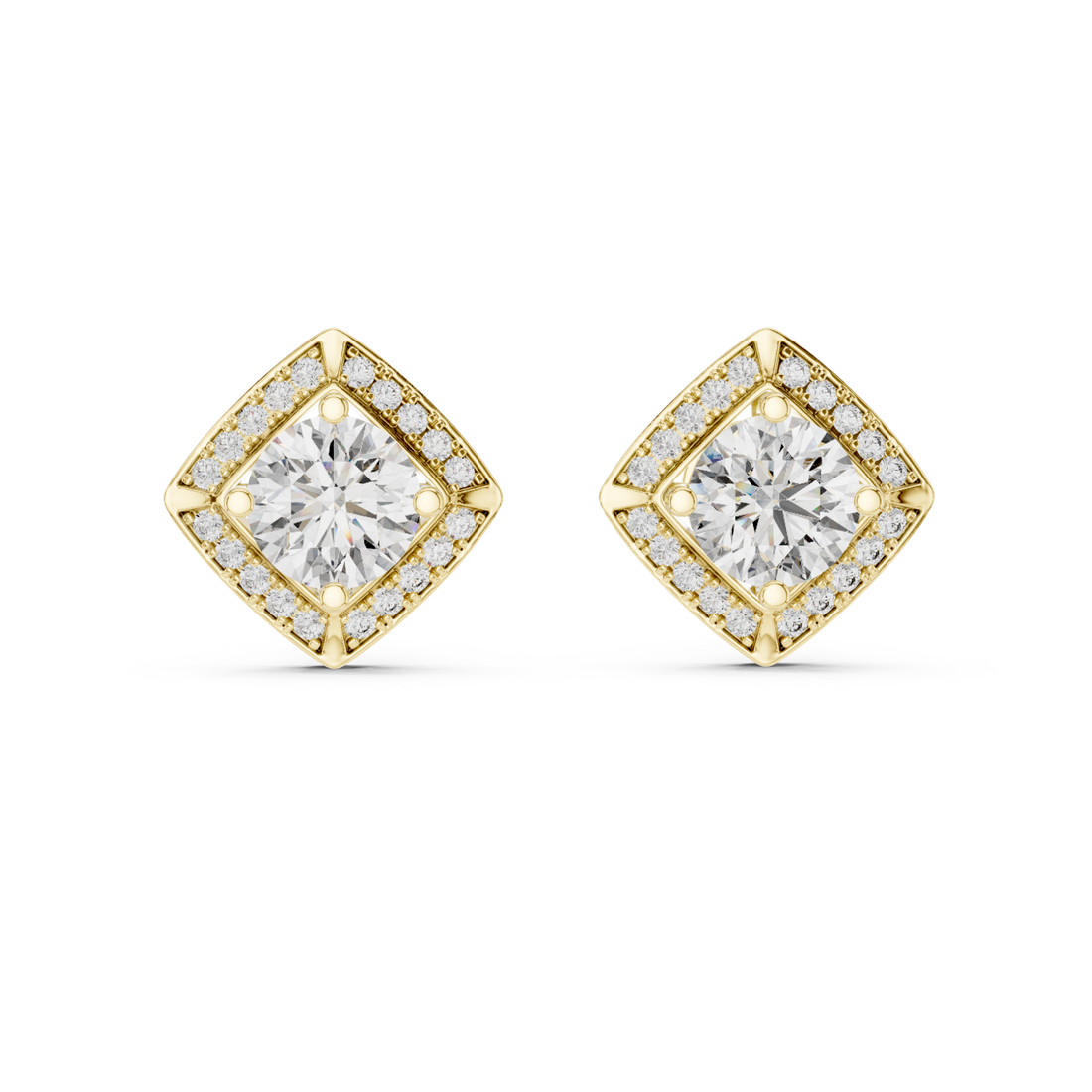 Gold Celestial Radiance Stud Earrings Right View