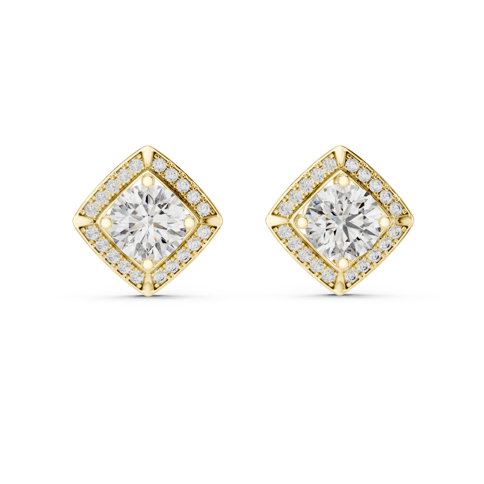  Gold Celestial Radiance Stud Earrings Front View