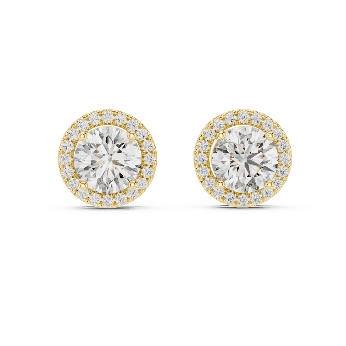 Gold Celestial Halo Classic Stud Earrings Right View