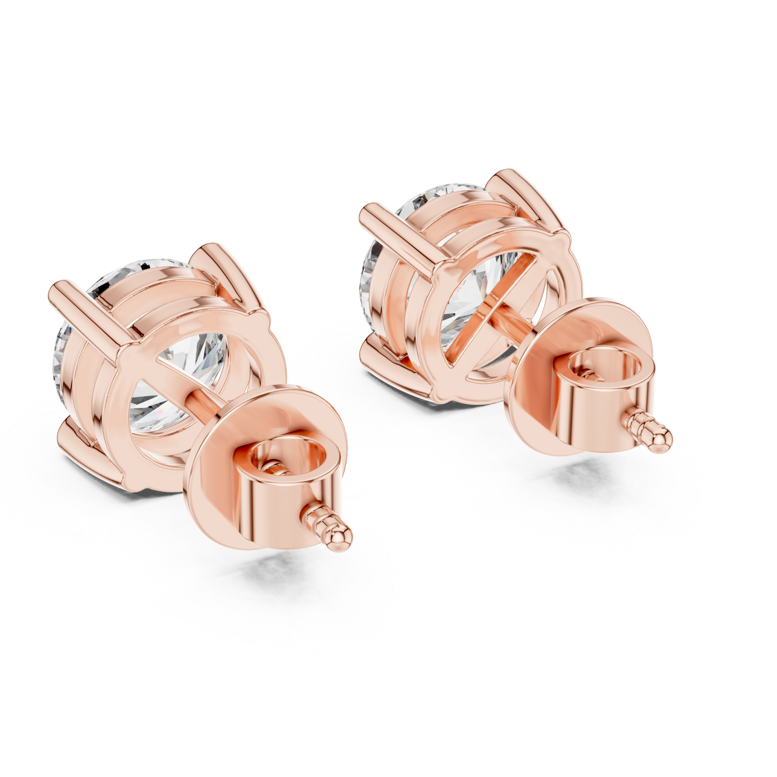  Rose Gold Celestial Sparkle Stud Earrings Side View