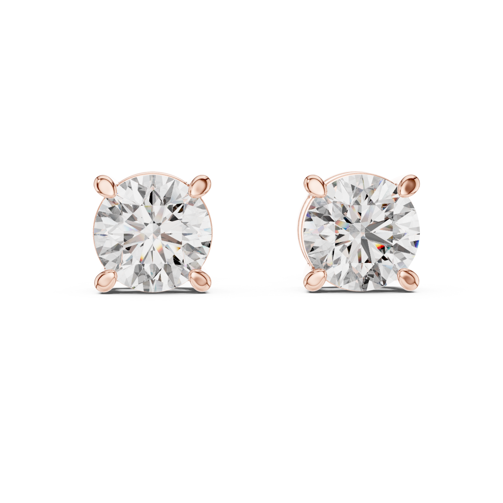 Rose Gold Celestial Sparkle Stud Earrings Front View