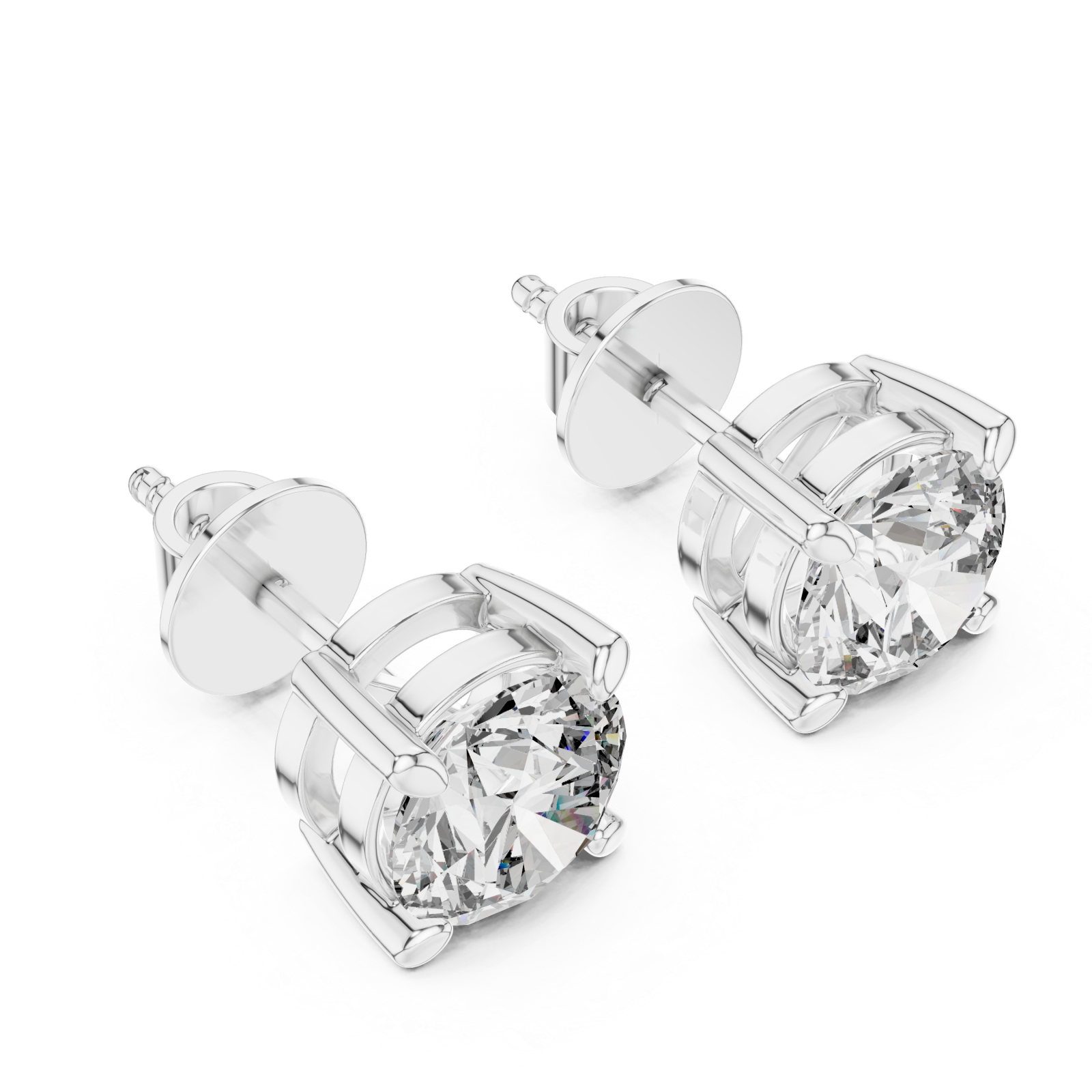  White Gold Celestial Sparkle Stud Earrings Right View