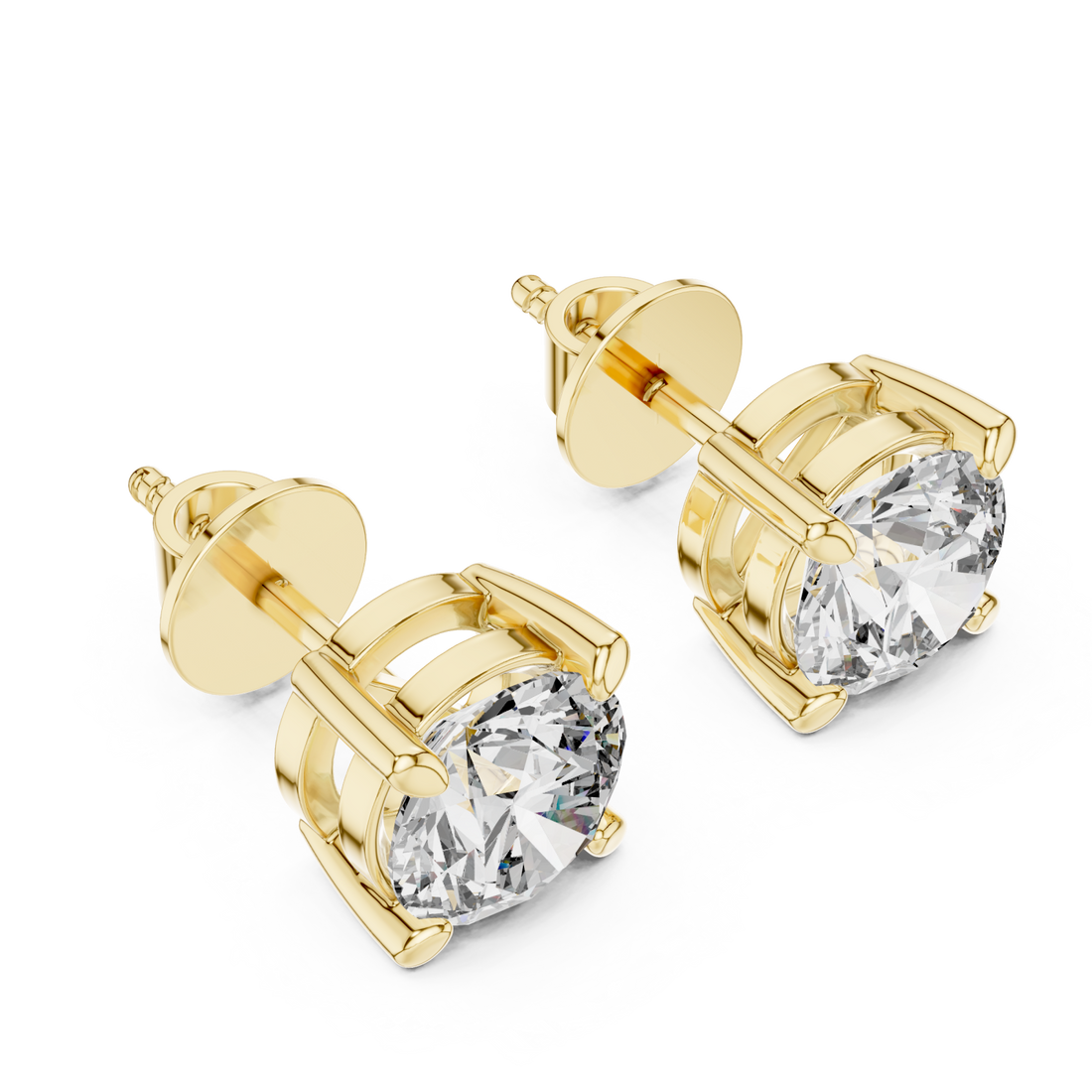 Gold Celestial Sparkle Stud Earrings Right View