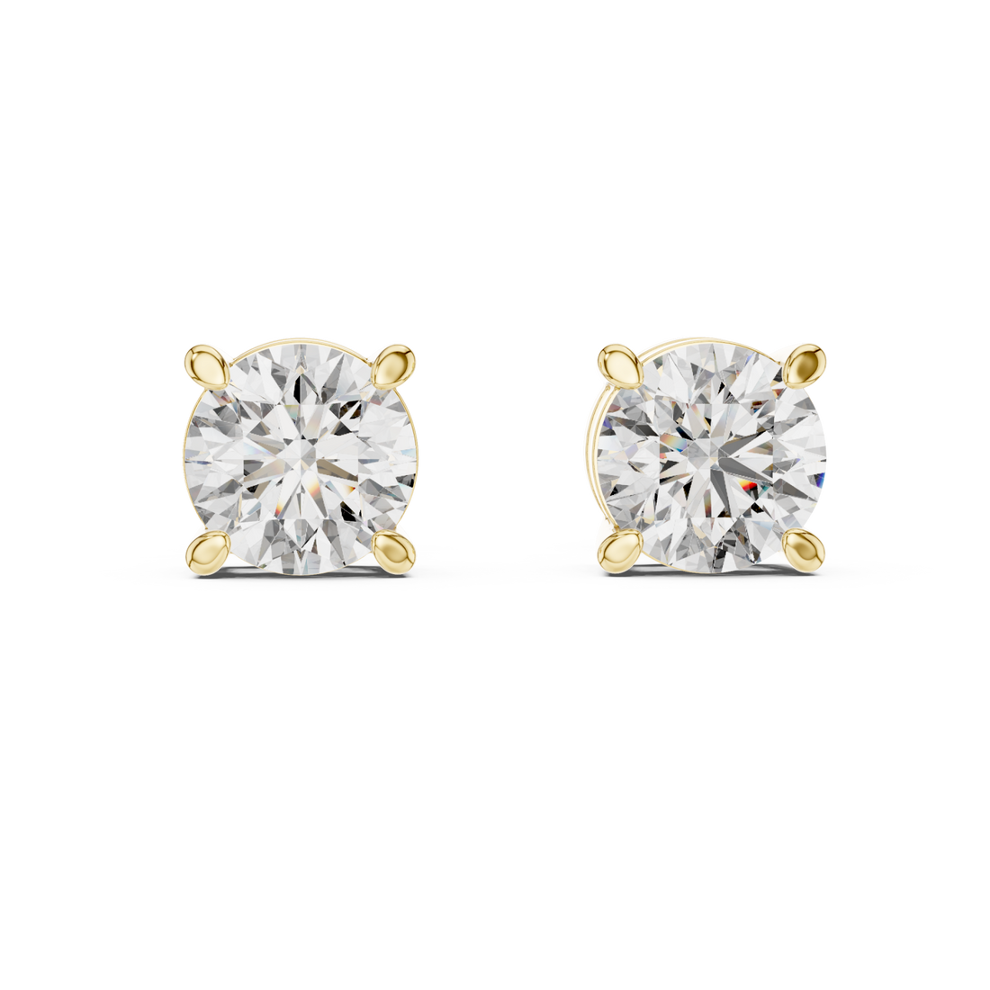 Gold Celestial Sparkle Stud Earrings Right View